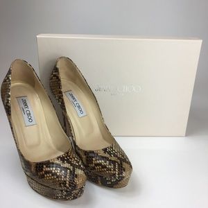 🎉{Jimmy Choo} Cosmic snake print platform Sz 37.5